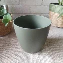 Artevasi plastic decorative pot cover 14cm Dry green